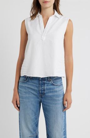 Frank & Eileen Olivia Popover Tank in White Tattered Denim at Nordstrom, Size X-Small