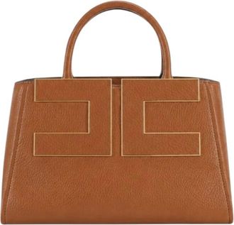 Elisabetta Franchi Tote Bag - Dames - Shoppers - Bruin - ONE Size - Leer - Tassen