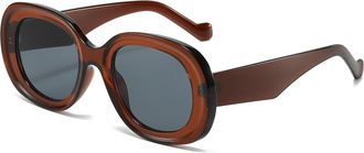 Generic Large Frame Mens Vacation Sunglasses Outdoor Commuter Womens Sports Sun Glasses(Brown)