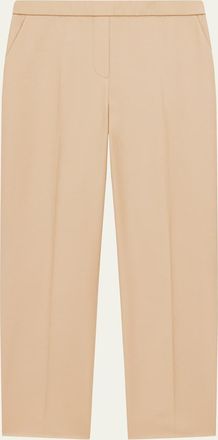 Theory Treeca Virgin Wool Flannel Cropped Pull-On Pants