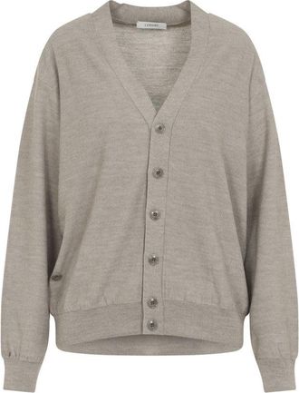 Christophe Lemaire Light Taupe Wool Relaxed Twisted Cardigan