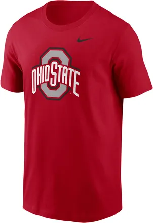 Nike Ohio State Buckeyes Primetime Evergreen Logo Nike Mens College T-Shirt in Red | CLEVGGTN199PTF-OHI