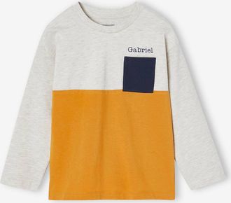 Vertbaudet Jungen Shirt, Colorblock ocker