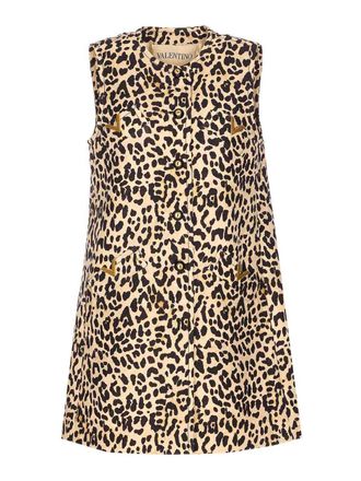 Valentino Garavani Crepe Couture Animalier Print Dress