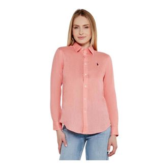 Ralph Lauren Dames, Blouses & Shirts, Roze, Maat: M Linnen