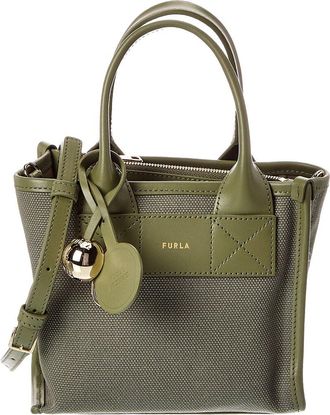 Furla Divide Leather-Trim Crossbody