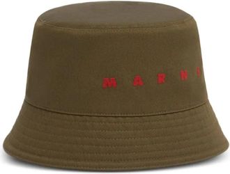 Marni Cappello bucket con ricamo - Verde