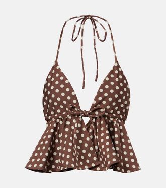 Montce Swim Emma ruffled polka-dot top