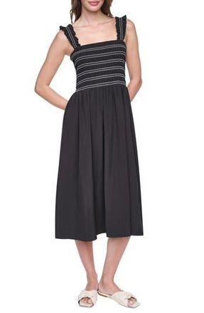 DKNY Commuter Sleeveless Swing Midi Dress in Black at Nordstrom Rack, Size 10