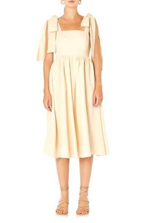 endless rose Bow Tie Strap Sundress in Nude at Nordstrom Rack, Size Large