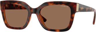 Vogue Eyewear Bruine Havana zonnebril met donkere lenzen - Dames - Zonnebrillen - Bruin - 54 MM - Nylon - Accessoires