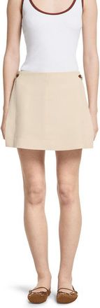 Gucci Womens Skirt Linen Canvas W/horsebit - Ivory Wool - Size EU 38 (Womens)