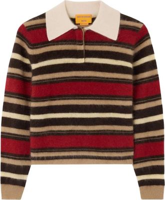 Guest In Residence Grizzly Cropped Rugby Trui - Dames - Polos - Veelkleurig - S - Kasjmier - Tops