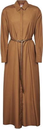 Max Mara Shirt Dresses, female, Beige, Size: 2XS Belted Shirt Dress