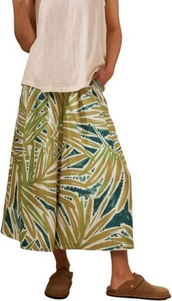 Celtic & Co. Printed Midi Wide Leg Culottes in Palm Print at Nordstrom, Size 6