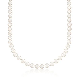 Ross-Simons 7-7.5mm Cultured Akoya Pearl Necklace With 18kt White Gold