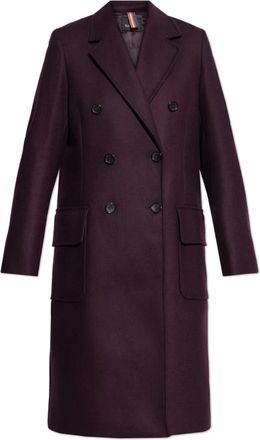 Paul Smith Double-breasted jas - Dames - Mantel - Paars - XS - Wol - Jassen