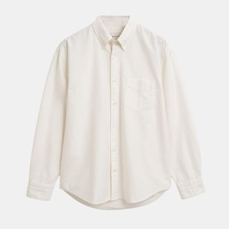 GANT Mens Rel Heritage Oxford Shirt in Cream Cotton - Size X-Large