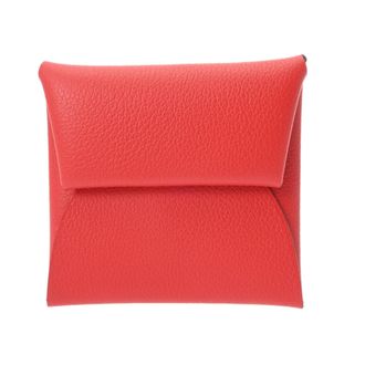 Herm&egrave;s Red Color Evercalf Leather Coin Purse/Coin Case (Pre-Owned)