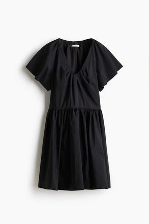 H&M Butterfly-sleeved Dress in Black at Nordstrom, Size Xx-Large