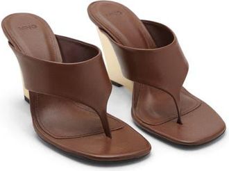 Mango Wedge Flip Flop in Chocolate at Nordstrom, Size 6Us