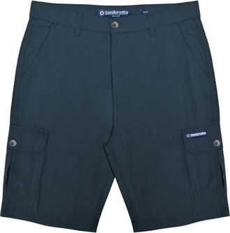 Lambretta Heren Rubberised Logo Cargo Shorts (Marineblauw)