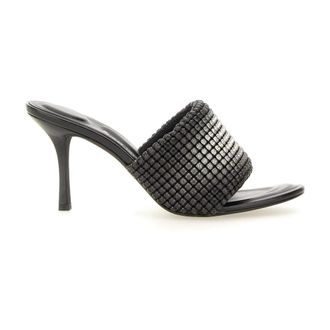Alexander Wang Heiress 85 Mule Sandal - Dames - Muiltjes - Zwart - 37 1/2 EU - Leer - Schoenen