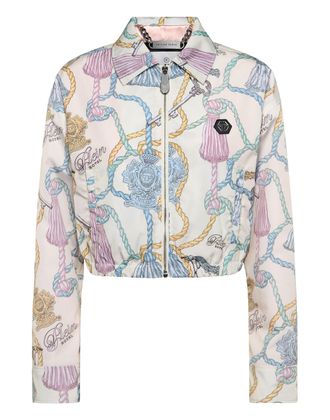 Philipp Plein Nylon Cropped Windbreaker Tassels