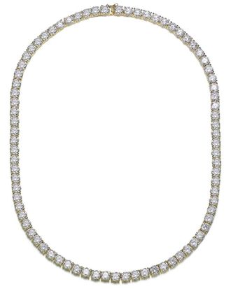 Rachel Glauber 14K Plated Cz Tennis Necklace