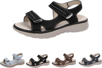 Generic Orthopedic Sandals Women Arch Support Sandals for Women Wide Fit Walking Slides Open Toe Ladies Wedge Shoes Outdoor Anti-Slip Platform Summer Beach Sh