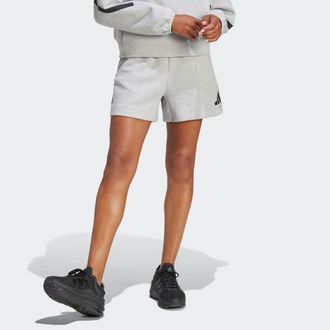 adidas Shorts ADIDAS SPORTSWEAR W Z.N.E. SHORT, Damen, Gr. XS, N-Gr, grau (medium grau heather), Obermaterial: 57% Polyester, 43% Baumwolle, Hosen Shorts