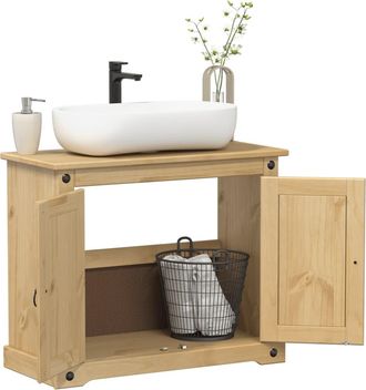 vidaXL Mueble De Lavabo De Ba&ntilde;o Corona Madera Maciza Pino 73x33x60 Cm Vidaxl