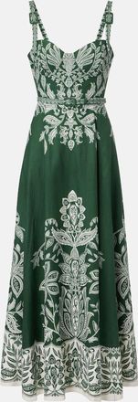 Farm Rio Miranda belted linen-blend maxi dress