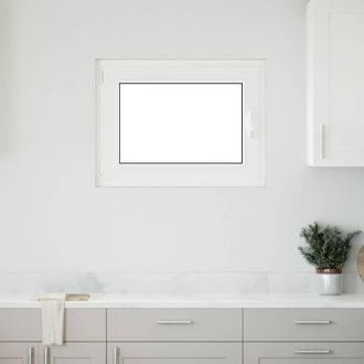 Berkfield Home Basement Window RISOR 80x70 cm Tilt&Turn DIN Left White