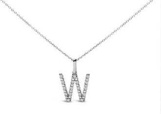 House of Brilliance Sterling Silver Diamond Accent A-Z Initial Pendant Necklace in Sterling Silver |W at Nordstrom