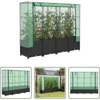 vidaXL vidaXL Serra - Letto rialzato con copertura per serra effetto rattan 160x40x138 cm