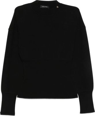 Anine Bing Mock-neck Ribbed-knit Sweater