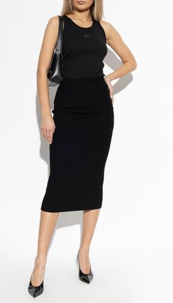 Dolce & Gabbana Ribbed Spaghetti Strap Top, Womens, Black