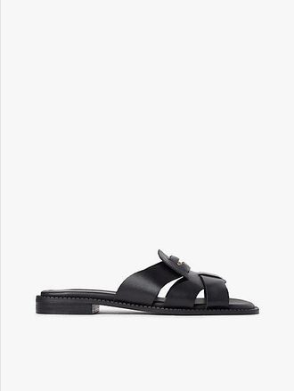 Tommy Hilfiger Leather Crest Square Toe Sandals