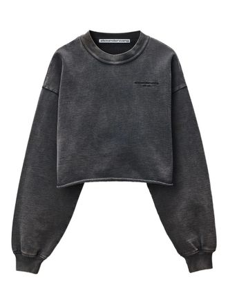 Alexander Wang Cropped Crewneck Sweatshirt Clothing
