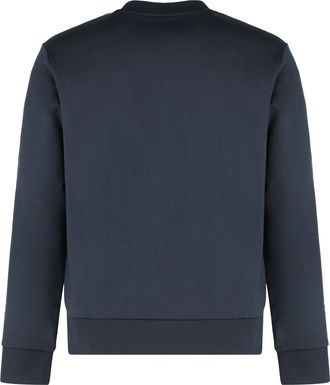 HUGO BOSS Mens Logo Detail Cotton Sweatshirt Blue Sweatshirts Sweater