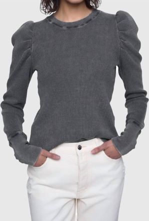 Rebecca Minkoff Astrid Puff Sleeve Top In Slate