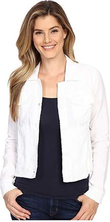 Tommy Bahama Two Palms Raw Edge Jacket Womens Coat White : LG (US 12-14), Linen