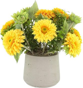Creative Displays Inc. Handmade Faux Sunflower Arrangement In Fiberstone Pot