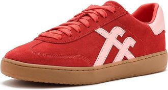 FitFlop The Dash T-Toe Leather/Suede Sneakers Womens Shoes Cherry Tomato/Warm Pink : 7.5 M (B)