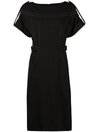 Alberta Ferretti Abito con scollo a barca - Nero