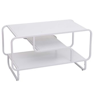 Hhg Mesa De Centro Hhg 168, Mesa De Sal&oacute;n, Industrial, 3 Estantes, Metal, 45 X 80 X 40 Cm, Blanco