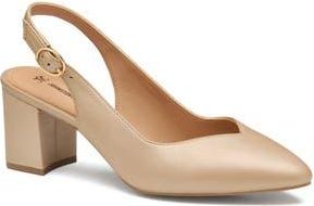 Johnston & Murphy Vicki Slingback Pump in Sand Pearlized Glove Leather at Nordstrom Rack, Size 7