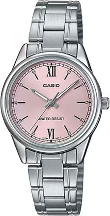 Casio Womens Pink Dial Stainless Steel Bracelet Watch - LTP-V005D-4B2UDF