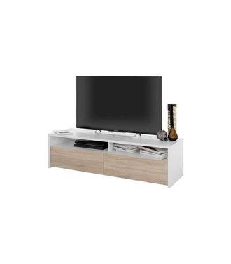 F.R.S. Frs - Mueble Tv Modelo Marisa En Roble Canadian Y Blanco Artik. 130 Cm (ancho) X 3 Cm (alto) X 40 Cm (fondo)